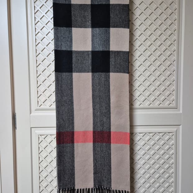 캐시미어 체크 숄 머플러