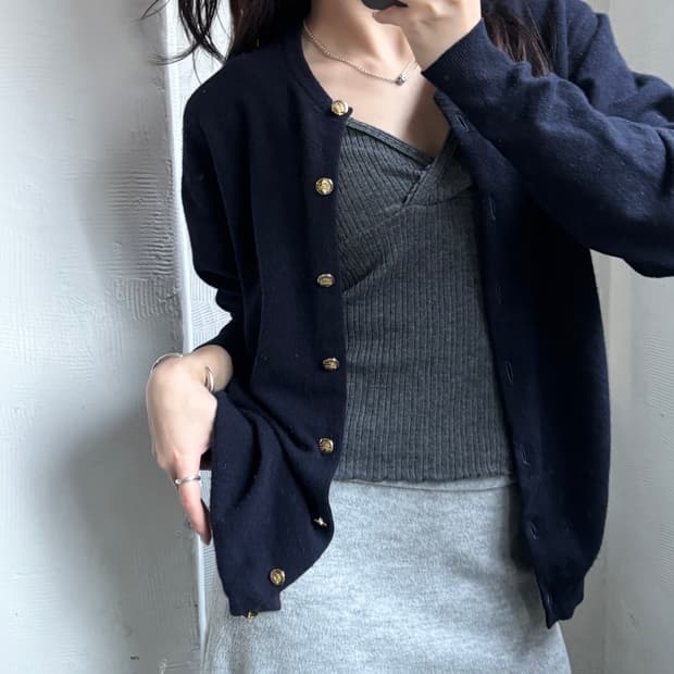 Burberrys 버버리 램스울 네이비 금장 가디건