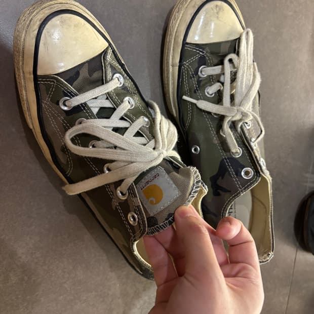 칼하트 캔버스 콜라보 카모콜라주 스니커즈 265
