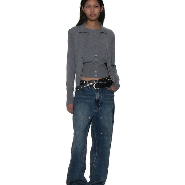 파르티멘토 우먼 트랜스폼 더블니 패치 진_다크 블루 M