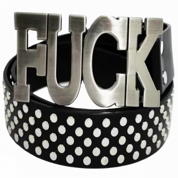 빅 레터링 스터드 벨트