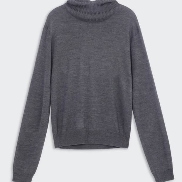 cosmoss 코스모스 RIBBED HOODIE KNIT (GREY)