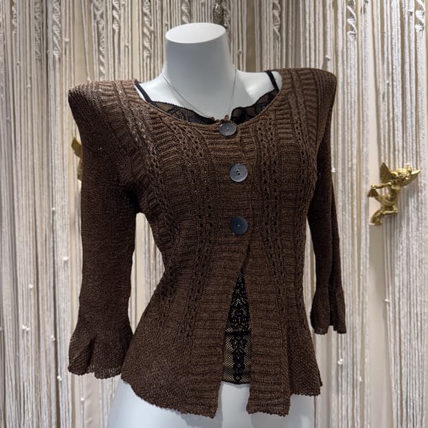 Net Button Cardigan 0066