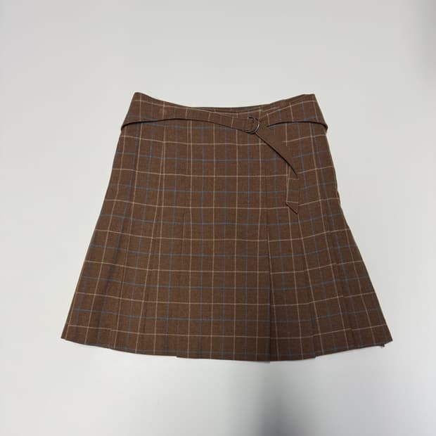 여성 헤지스 y2k 빈티지 체크 스커트 울 치마 29.9인치
