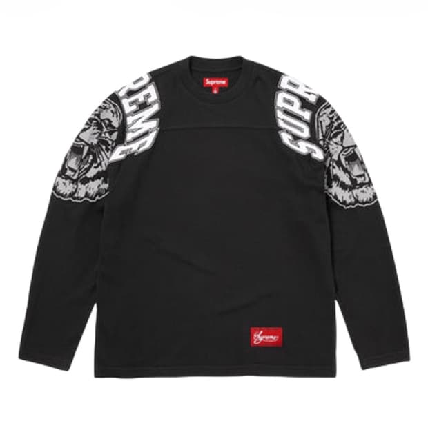 슈프림 마스코트 롱슬리브 풋볼 탑 블랙 -25fw