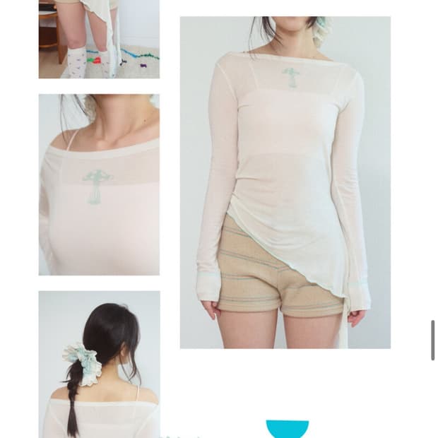 (새상품)민지애나 머쉬룸 언발란스 롱 슬리브 탑 minjiena top