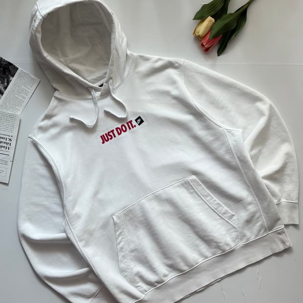 Nike 나이키 JUST DO IT 화이트 후드티