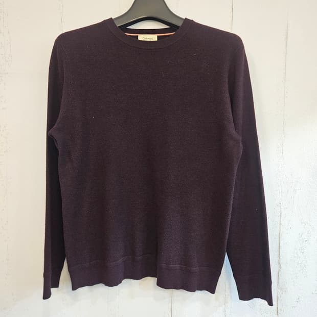 지오지아 캐시미어 라운드넥 긴팔 니트 100 와인색