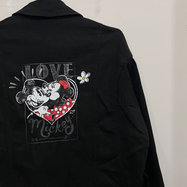 미키마우스 백프린팅 코튼 트러커 자켓
