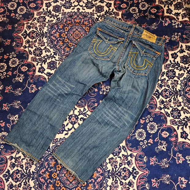 트루릴리젼 로건 슈퍼티 오랜지 스티치 데님팬츠 