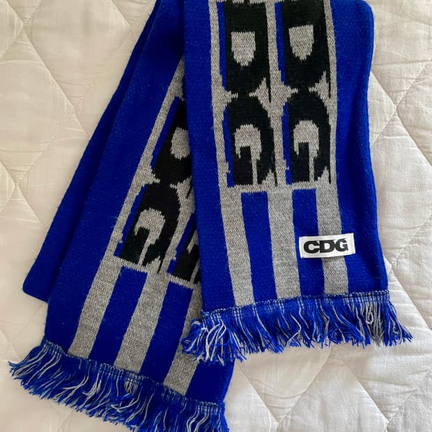 [OS] 꼼데 CDG 로고 체크 머플러 블루
