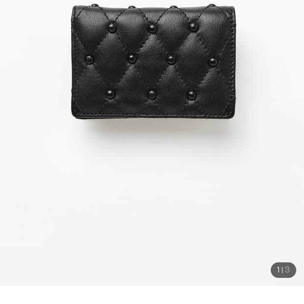 루즈슬립오버 Mini Stud Puff Cow Leather Wallet