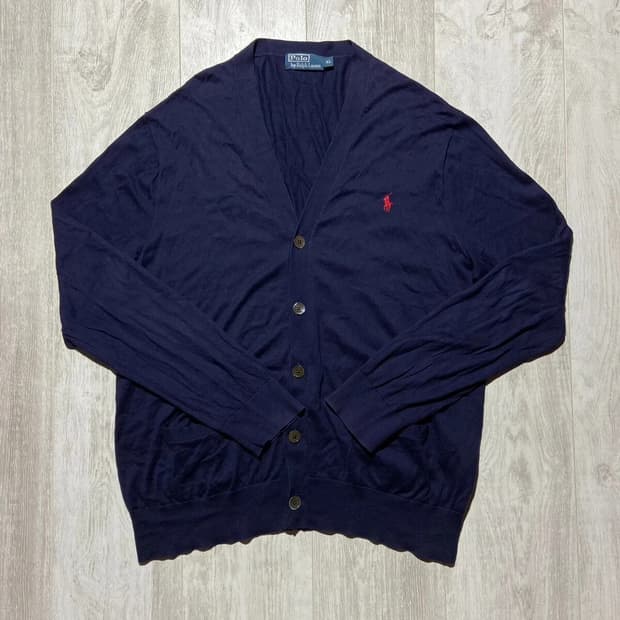 폴로 랄프 로렌 피마 코튼 네이비색 가디건