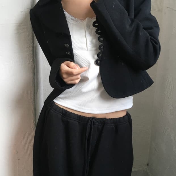 Moschino 모스키노 블랙 숏 울 자켓