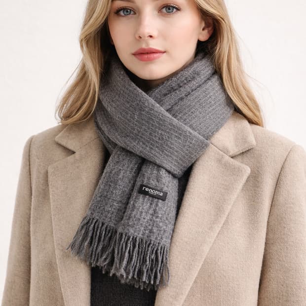 (백화점정품)레노마 renoma 캐시미어 100% 머플러 목도리 그레이