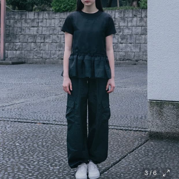 오헤시오 도트 나일론팬츠 블랙 