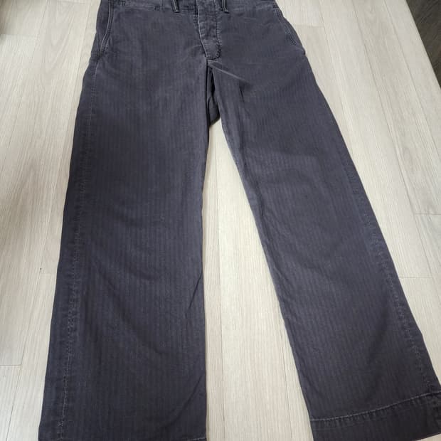 rrl 더블알엘 가먼트다이 헤링본 필드 팬츠 블랙 30x30