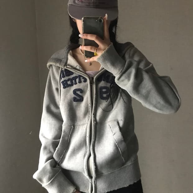 아베크롬비 그레이 네이비 후드집업