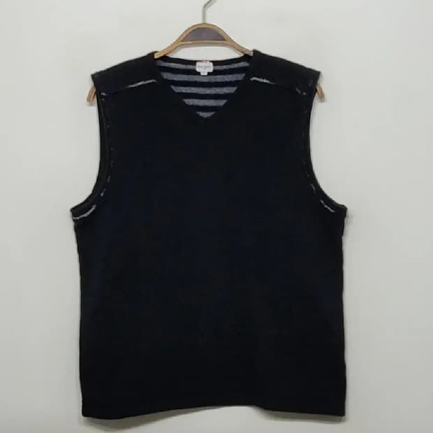 (M) 폴스미스 니트조끼 블랙 브이넥 베스트 일본판 