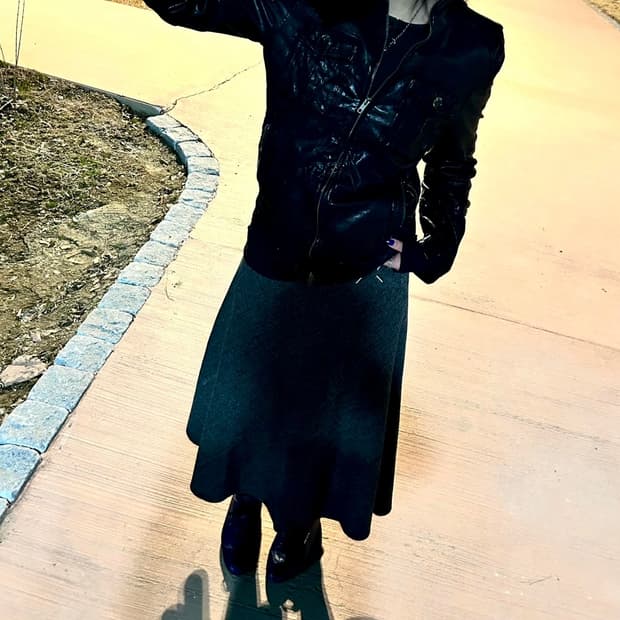 메종마르지엘라 모직 플레어 롱스커트