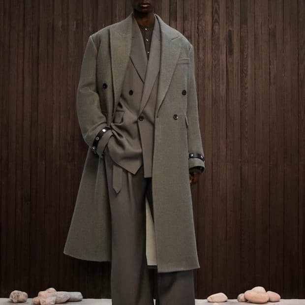 자라 x nanushka 나누시카 울 코트 그린