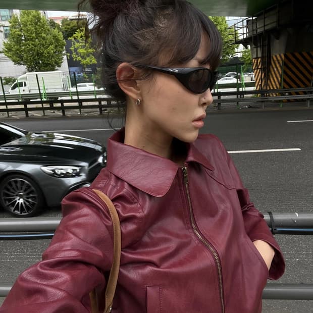 ik leather jacket burgundy