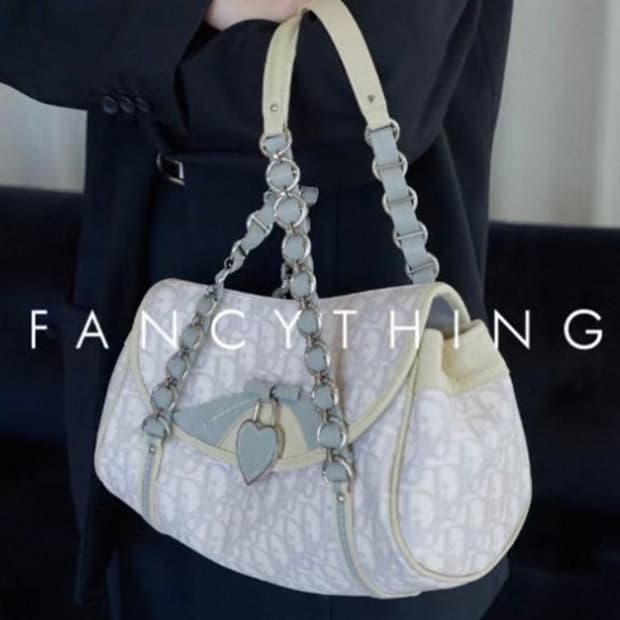 디올 빈티지 오블리크 로맨틱 화이트 그레이 백 가방