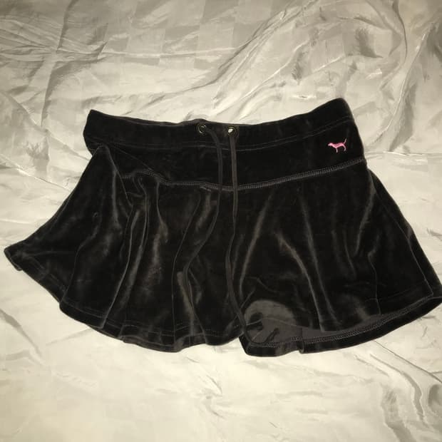 Vintage 갸루 고스펑크 벨벳 미니 스커트