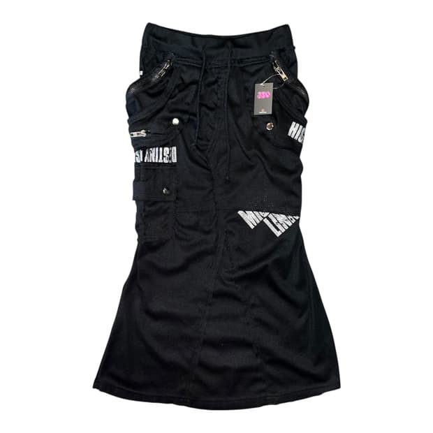 Edge line 엣지라인 밴딩 글리터프린팅 롱 스커트 펑크y2k갸루