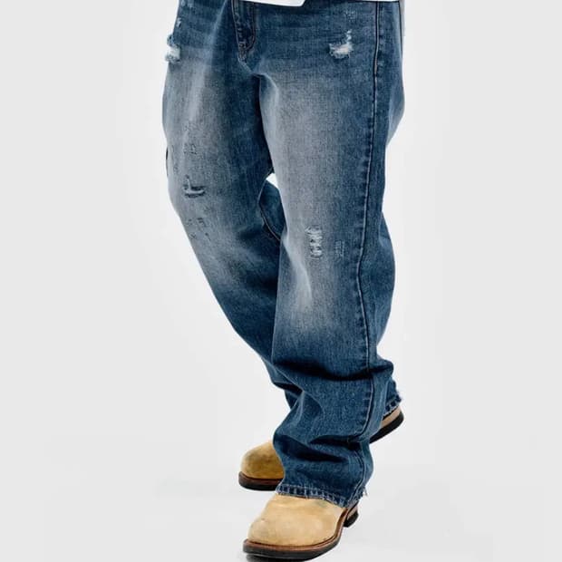 엑스트라오디너리 데미지 데님 팬츠 M