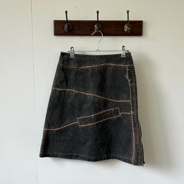 TSUMORI CHISATO 아카이브 스티치 데님 스커트