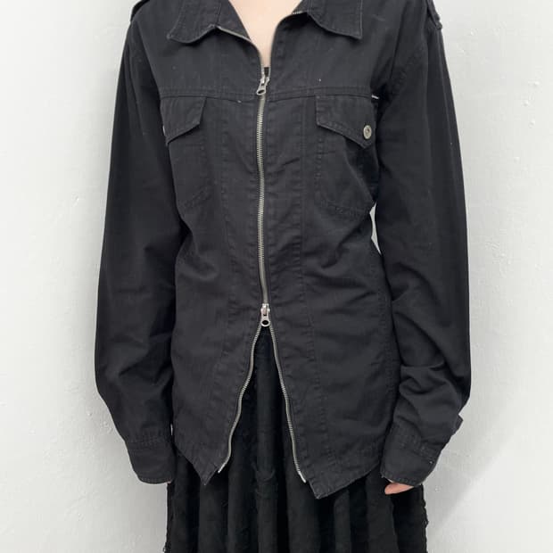 블랙 투웨이 워크 자켓 