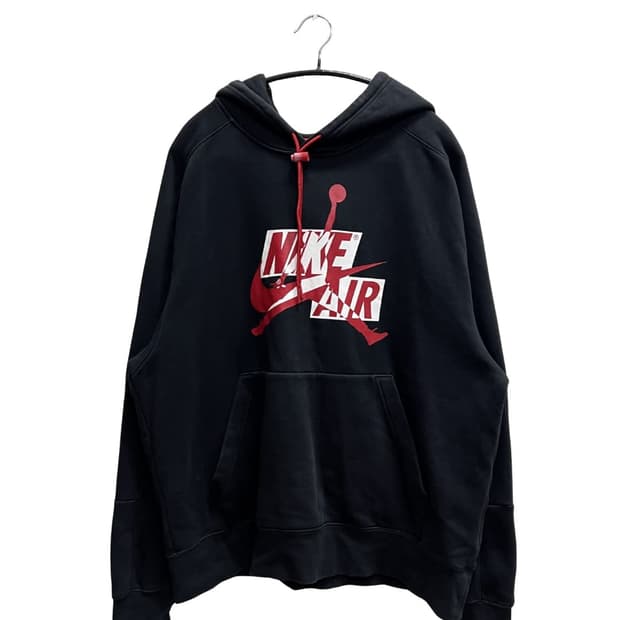 (XL) 나이키 조던 프린팅 후드 티 블랙/레드