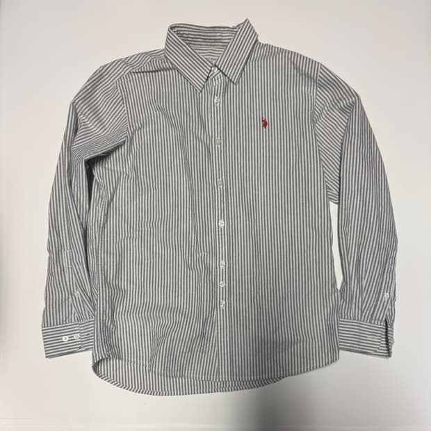 Us 폴로 레드 포니 스트라이프 코튼 셔츠 L
