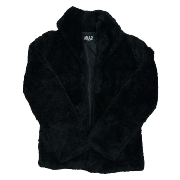 블랙 숏 퍼 자켓