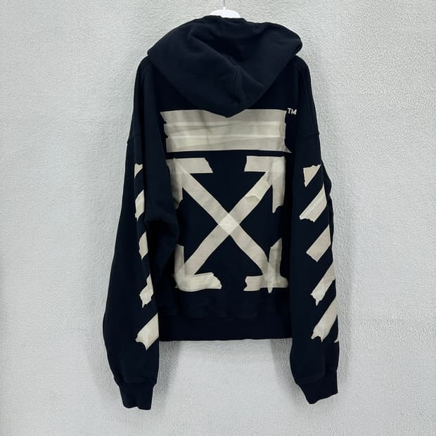 오프화이트 테이프 애로우 후드