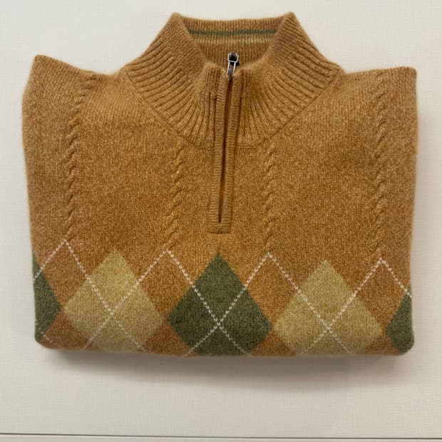 아가일패턴 캐시미어 니트 풀오버
