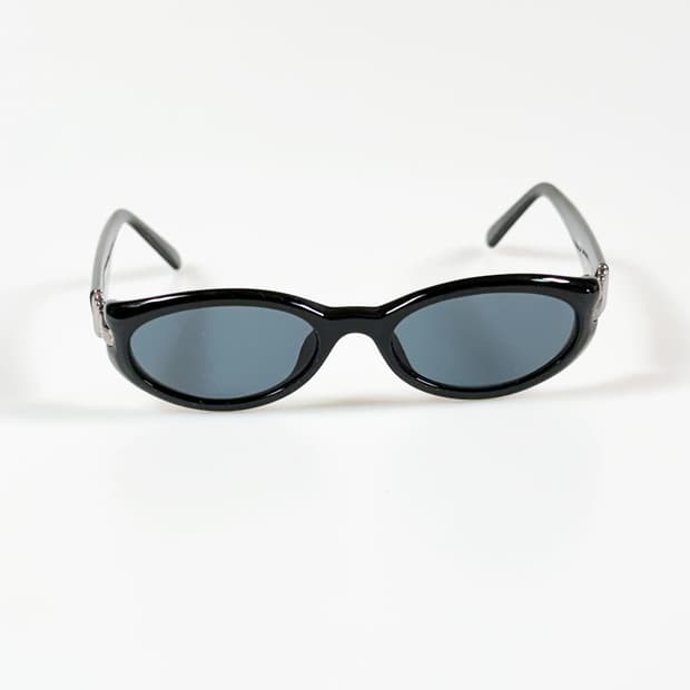 N-Generation 블랙 볼드 오벌 프레임 빈티지 선글라스