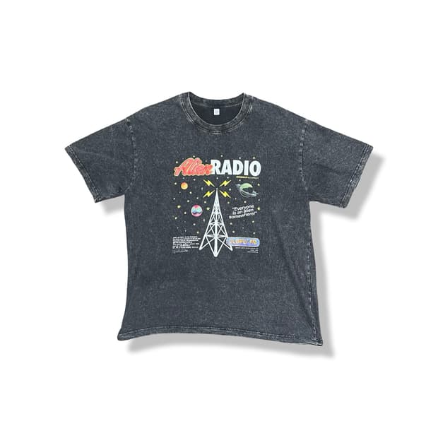 [M] Alien RADIO 콜드플레이 빈티지 워싱 반팔티