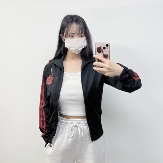 아디다스 스페인 로즈 트랙탑 져지 블랙 레드