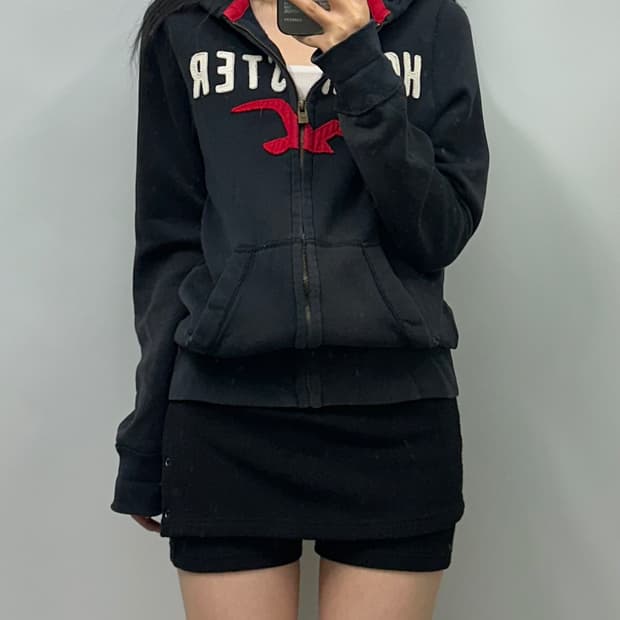 홀리스터 y2k 와투케 블랙 후드집업