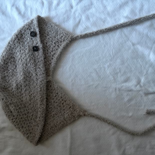 미세키서울 후디 니트 바라클라바 그레이 