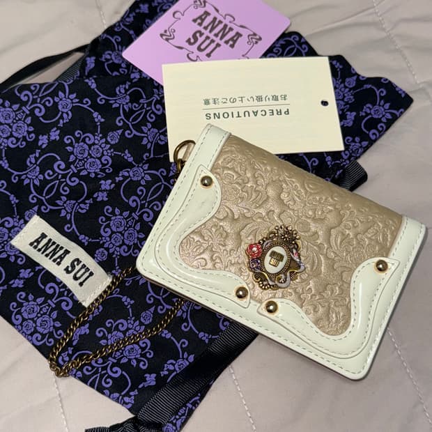 안나수이 반지갑 카드지갑 아이보리