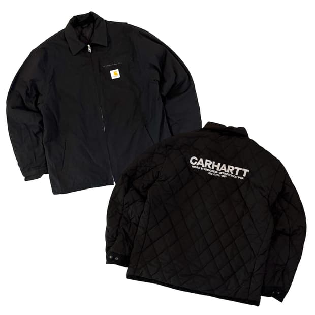 칼하트 WIP 디트로이트 마데라 리버시블 퀼팅 워크자켓 블랙