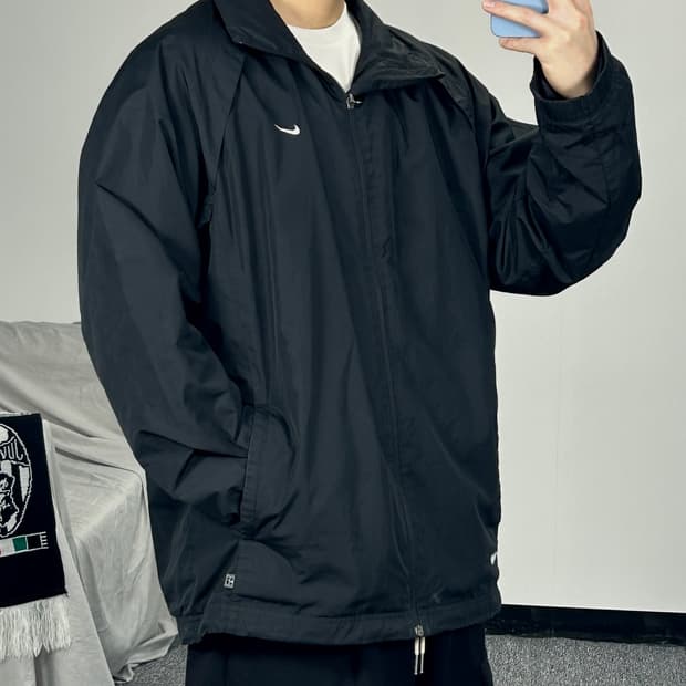 나이키 올드스쿨 스우시 히든후드 바람막이 자켓 XL 
