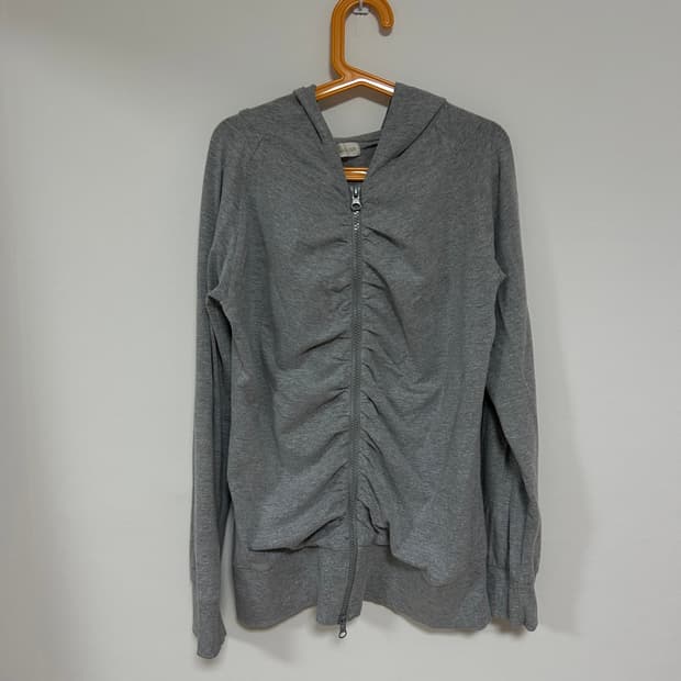 shirring hood zipup