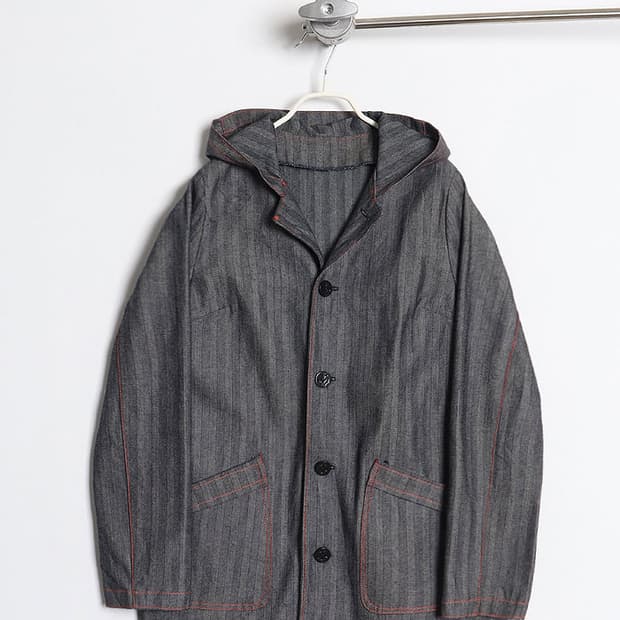 Non Herringbone Hooded Denim Jacket