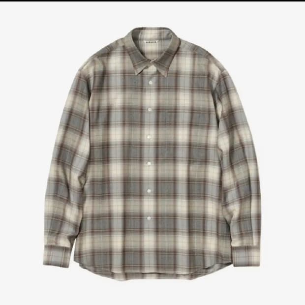 오라리 23AW 체크셔츠 4사이즈