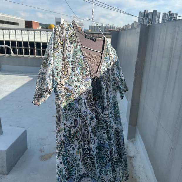 빈티지 레이어드 페이즐리 에스닉 히피 모리 모리걸 블라우스 티셔츠