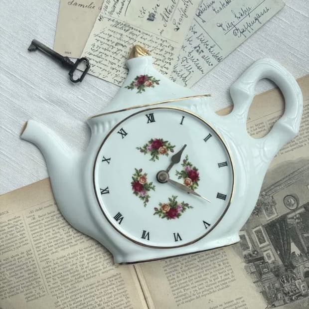 [레어]로얄알버트 올드컨트리로즈 티팟 벽시계